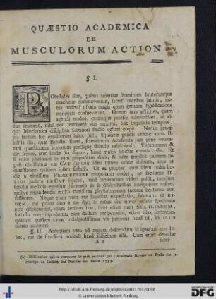 Quaestio Academica De Musculorum Actione.