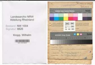Entnazifizierung Wilhelm Kropp , geb. 31.07.1902 (Waerter)
