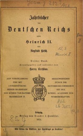 Jahrbücher des Deutschen Reichs unter Heinrich II.. 3