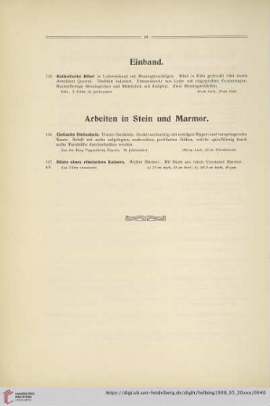 Arbeiten in Stein und Marmor (Nr. 146-147)