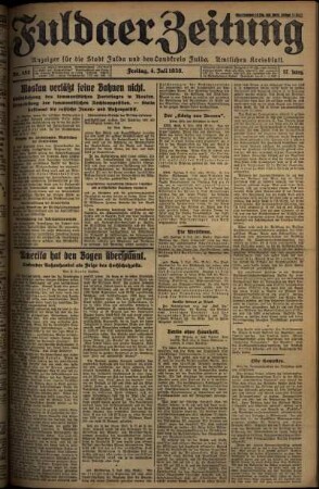 Erste Ausgabe vom Freitag, den 04. Juli 1930.