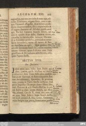 Sectio XVII. De Iudaeis.
