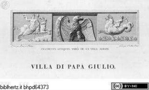 Choix des plus célèbres maisons de plaisance de Rome et de ses environs, Illustration Seite 35: Fragments antiques tirés de la Villa Albani