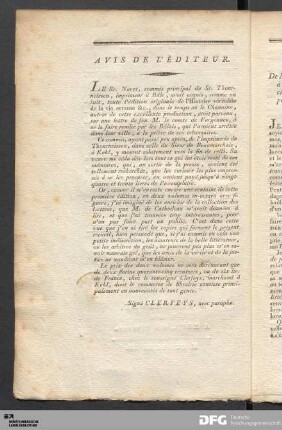 Avis De L'Éditeur.