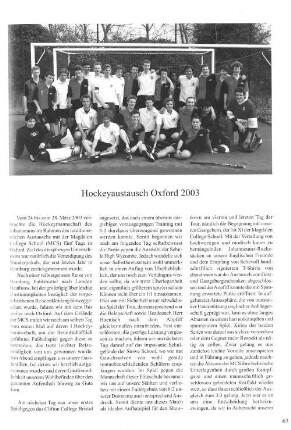 Hockeyaustausch Oxford 2003