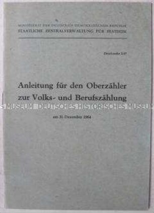 Anleitung für Helfer bei der Volkszählung in der DDR 1964