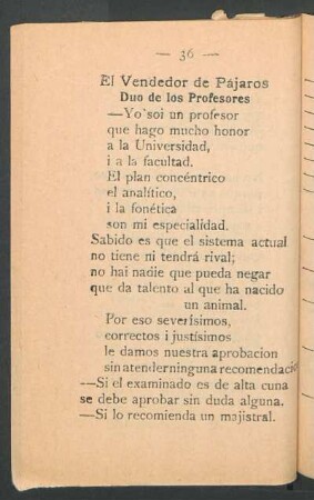 El Vendedor de Pájaros : Dúo de los Profesores