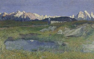Alpenlandschaft bei Sonnenuntergang
