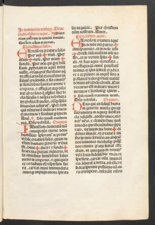 Benedictio salis et aque.