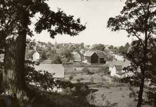 Großschirma, Blick von Osten über die Freiberger Mulde auf den Ort mit Kirche