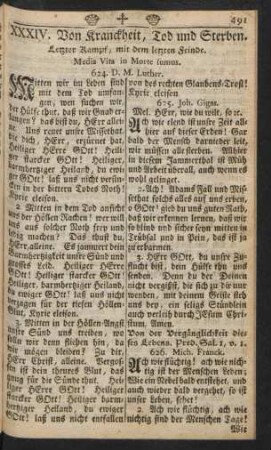 XXXIV. Von Kranckheit, Tod und Sterben