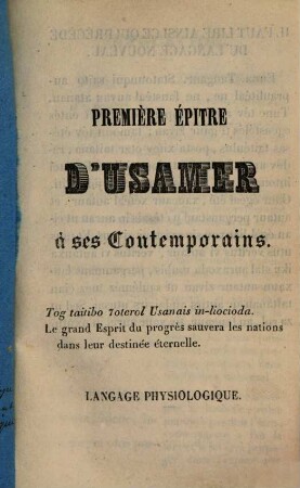 Épître d'Usamer à ses contemporains, 1. Langage physiologique