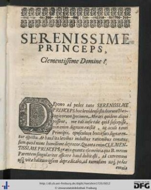 Serenissime Princeps.
