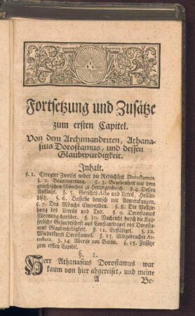 Fortsetzung und Zusätze zum ersten Capitel
