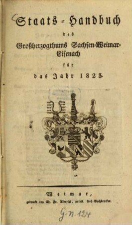Staatshandbuch für das Großherzogtum Sachsen. 1823