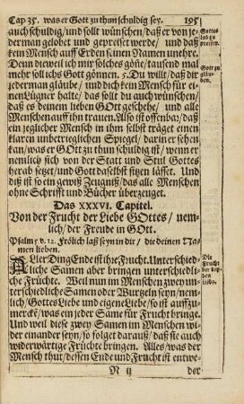Cap. XXXVI. Von der Frucht der Liebe Gottes, ...