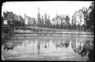 Karlsbad. Westend mit Russischer Kirche (1897) : Karlsbad. Westend mit Russisch-Orthodoxer Kirche Sankt Peter und Paul (1893-1897; Gustav Wiedermann)
