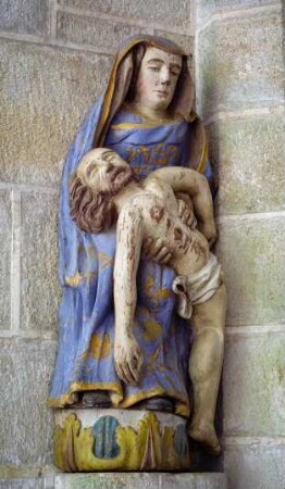 Frankreich. Bretagne. Finistere. Locronon. Eglise Saint Ronan. Kreuzabnahme