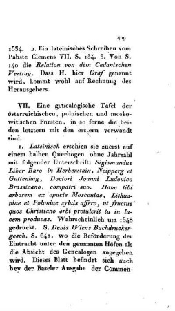 VII. Stammtafel der Oesterreichischen Hauses