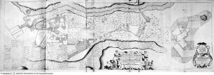 Athanasii Kircheri Latium, ..., Falttafel vor Seite 145: Villa Adriana bei Tivoli, mit Widmung an den Kardinal Francesco Barberini