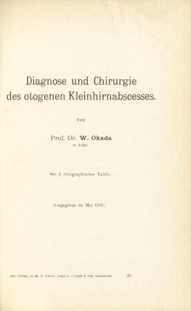 Diagnose und Chirurgie des otogenen Kleinhirnabscesses