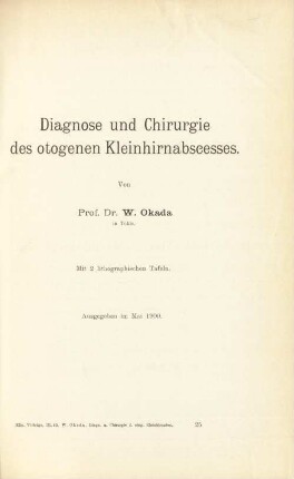 Diagnose und Chirurgie des otogenen Kleinhirnabscesses