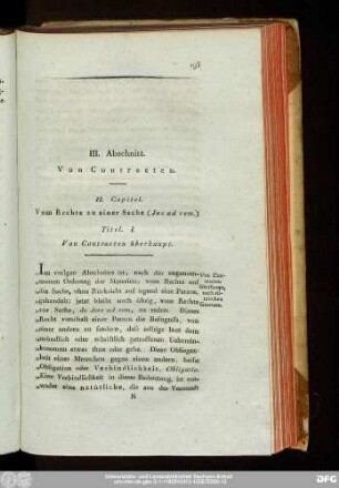 III. Abschnitt. Von Contracten.