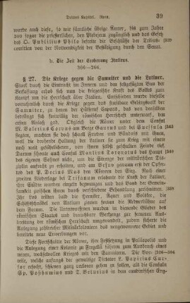 b. Die Zeit der Eroberung Italiens. 366 - 266