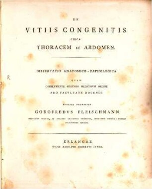 De vitiis congenitis circa thoracem et abdomen : dissertatio anatomico-pathologica ...
