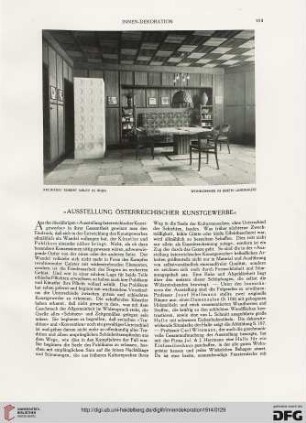 "Ausstellung österreichischer Kunstgewerbe"