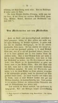 Vom Meisterwerden und vom Meisterstück
