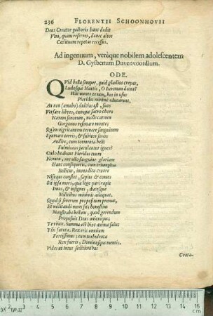 Ad ingenuum, verèque nobilem adolescentem D. Gysbertum Duvenvoordium.