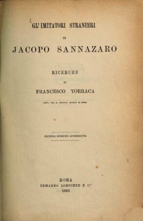 Gl' imitatori stranieri di Jacopo Sannazaro : ricerche