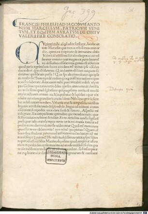 Consolatio ad Jacobum Antonium Marcellum de obitu Valerii filii