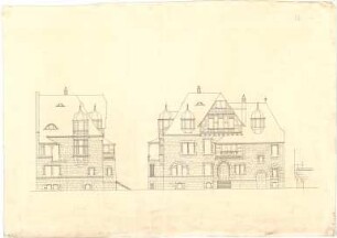 Billing, Hermann; Karlsruhe, Jahnstr. 24; Haus Lieber - Fassadenentwurf