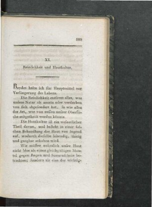 XI. Reinlichkeit und Hautkultur