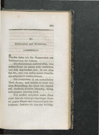XI. Reinlichkeit und Hautkultur