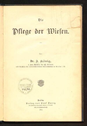Die Pflege der Wiesen