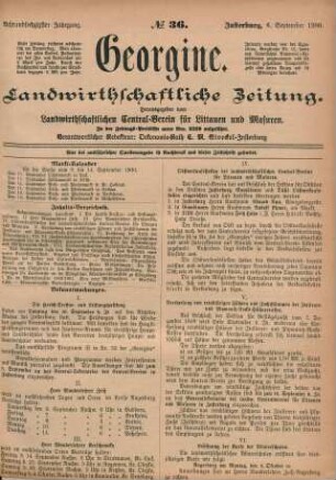 Achtundsechzigster Jahrgang. No. 36. Insterburg, 6. September 1900.