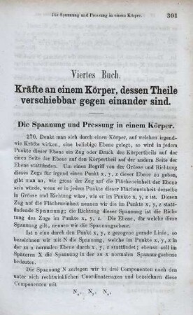 Viertes Buch. Kräfte an einem Körper, dessen Theile verschiebbar gegen einander sind.