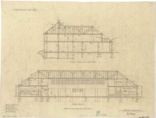 Fischer, Theodor; Bad Tölz (Bayern); Gewerbehalle - Ostflügel (Schnitt); Längsschnitt