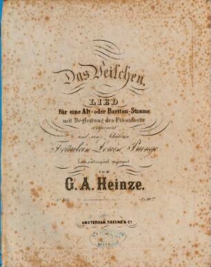 Das Veilchen : Lied für 1 Alt- oder Bariton-Stimme mit Begl. d. Pianoforte