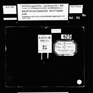 Kriegsstammrolle der Garnisonskompanie