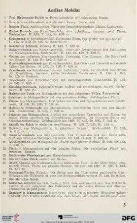 Antikes Mobilar (Nr. 1-107)