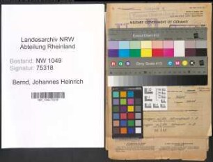 Entnazifizierung Johannes Heinrich Bernd , geb. 30.06.1905 (Vermessungstechniker)