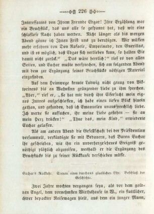 Euchar's Rückkehr. Scenen einer durchaus glücklichen Ehe. Beschluß der Geschichte