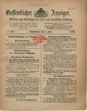 1. Juli-30. September 1899 = No. 152-230