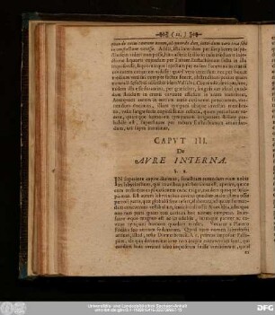 Caput III. De Aure Interna.