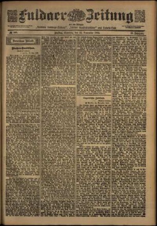 Zweite Ausgabe vom Samstag, den 22. November 1902.