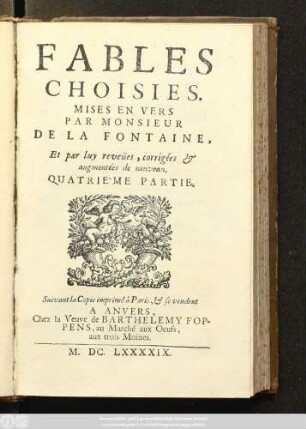 Pt. 4: Fables Choisies : Mises En Vers